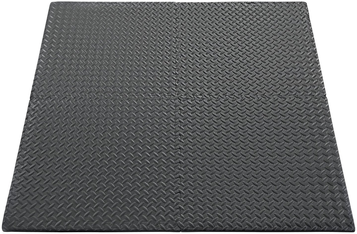 Piankowe duże puzzle 4szt. - piankowa mata do ćwiczeń na podłogę antypoślizgowa 120 x 120 x 1.2cm z obrzeżem - czarna